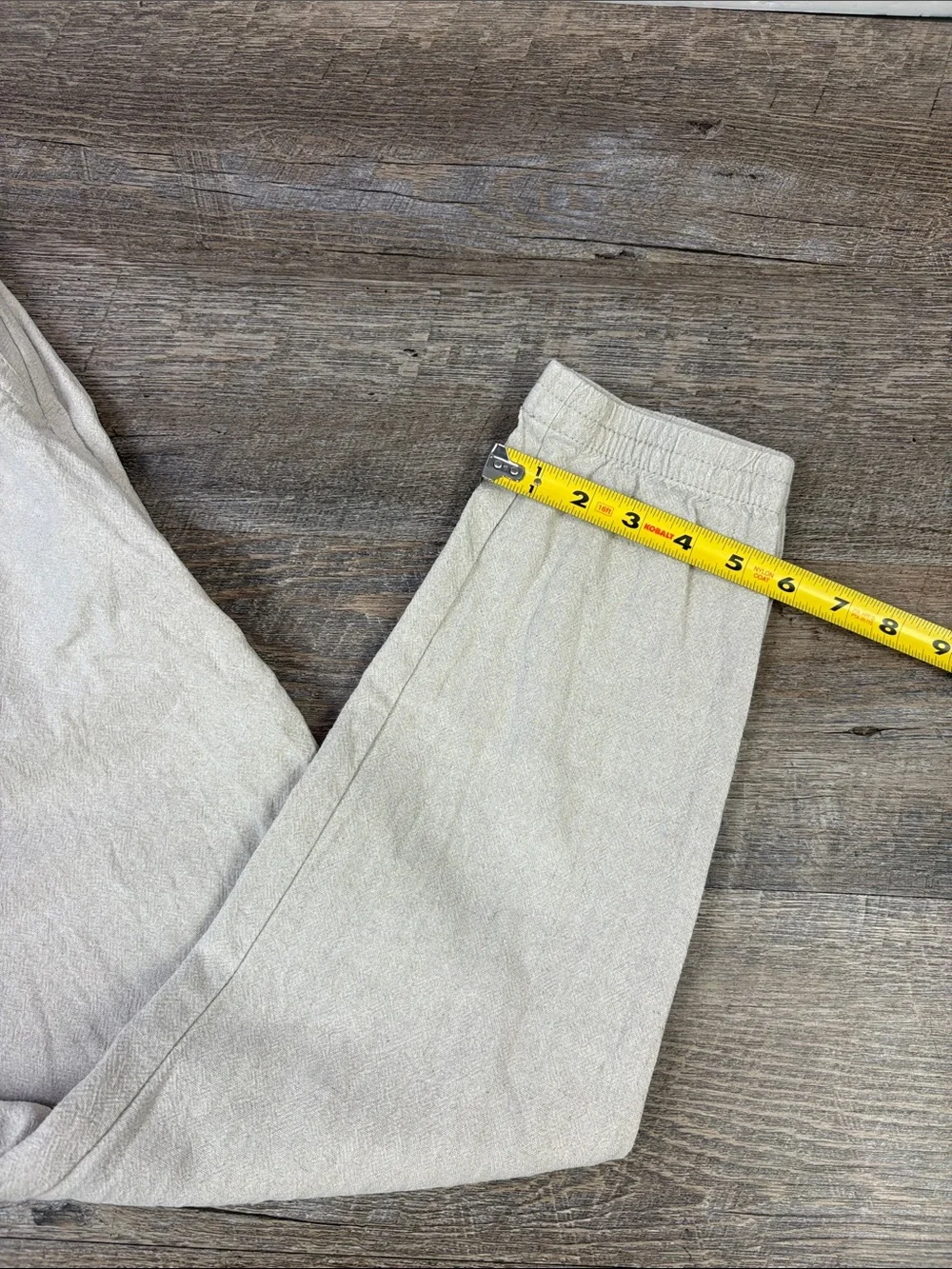 Zara Linen Blend Drawstring Jogger Pants Beige Men’s Medium